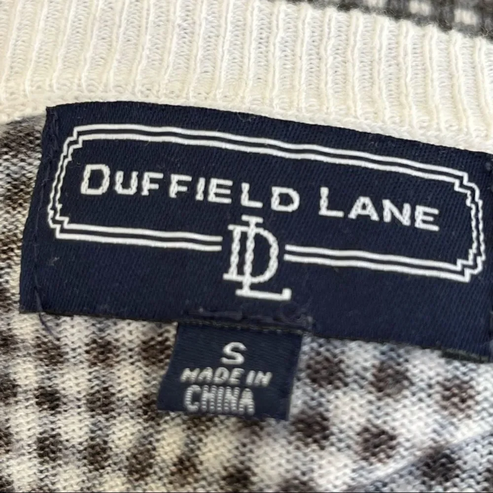 Duffield Lane Micro Gingham Cashmere Blend Sweater S